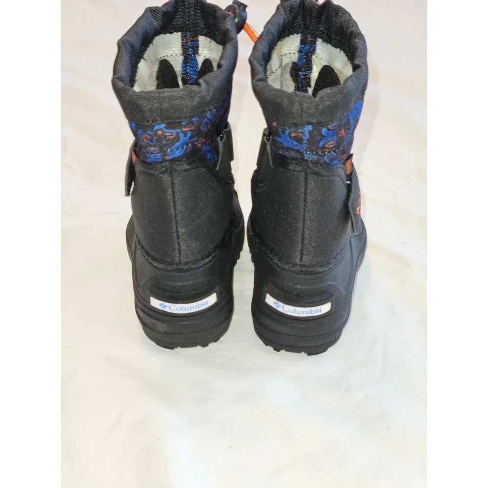 Columbia Kids Waterproof Insulated‎ Snow Boots Black Orange Blue Size Baby 4